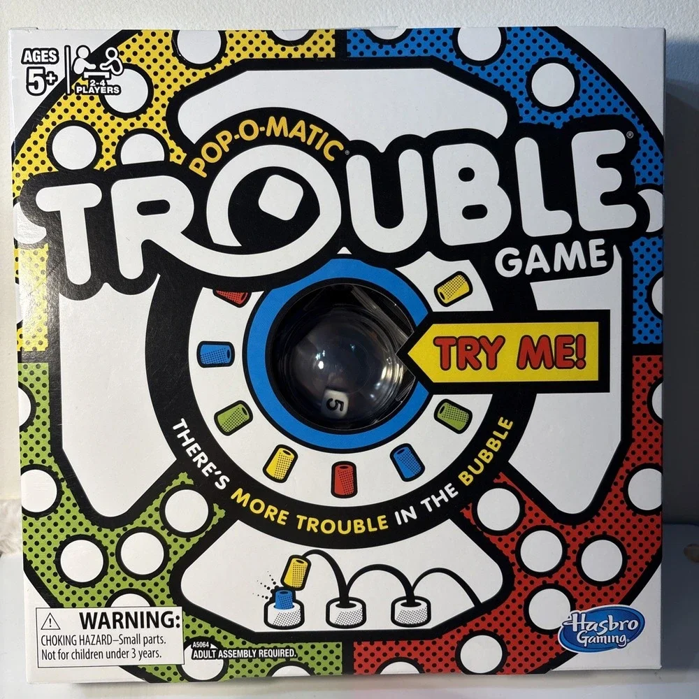 Trouble Pop-O-Matic Board Game Kids Ages 5 & Up 2-4 Players New In Box